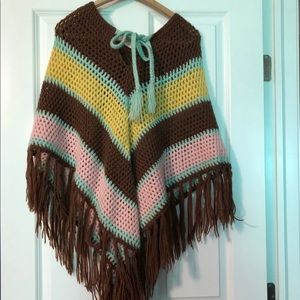 Hand knit poncho